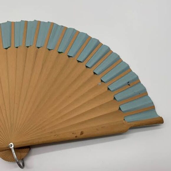 Vintage Hand Fans Handpainted Tropical Caribbean Set of 2 - Picture 10 of 10